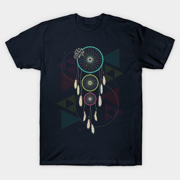 Psychedelic Dream Catcher Ambience T-Shirt by MellowGroove